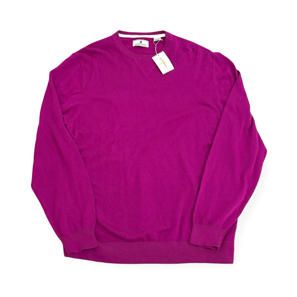 Southern Pines Sweater Mens XXL Pink Knit Long Sleeves Crew Neck Pullover Golf